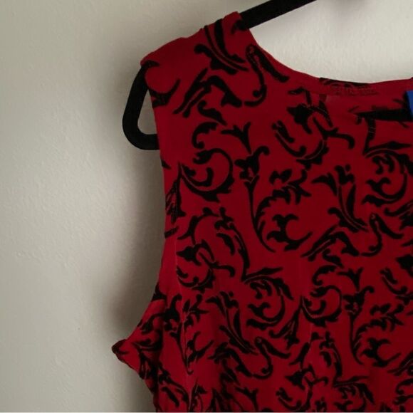 Vintage JH Collectibles Red Top with Black Burnout Velvet Grunge, Layering 3X - Picture 8 of 11